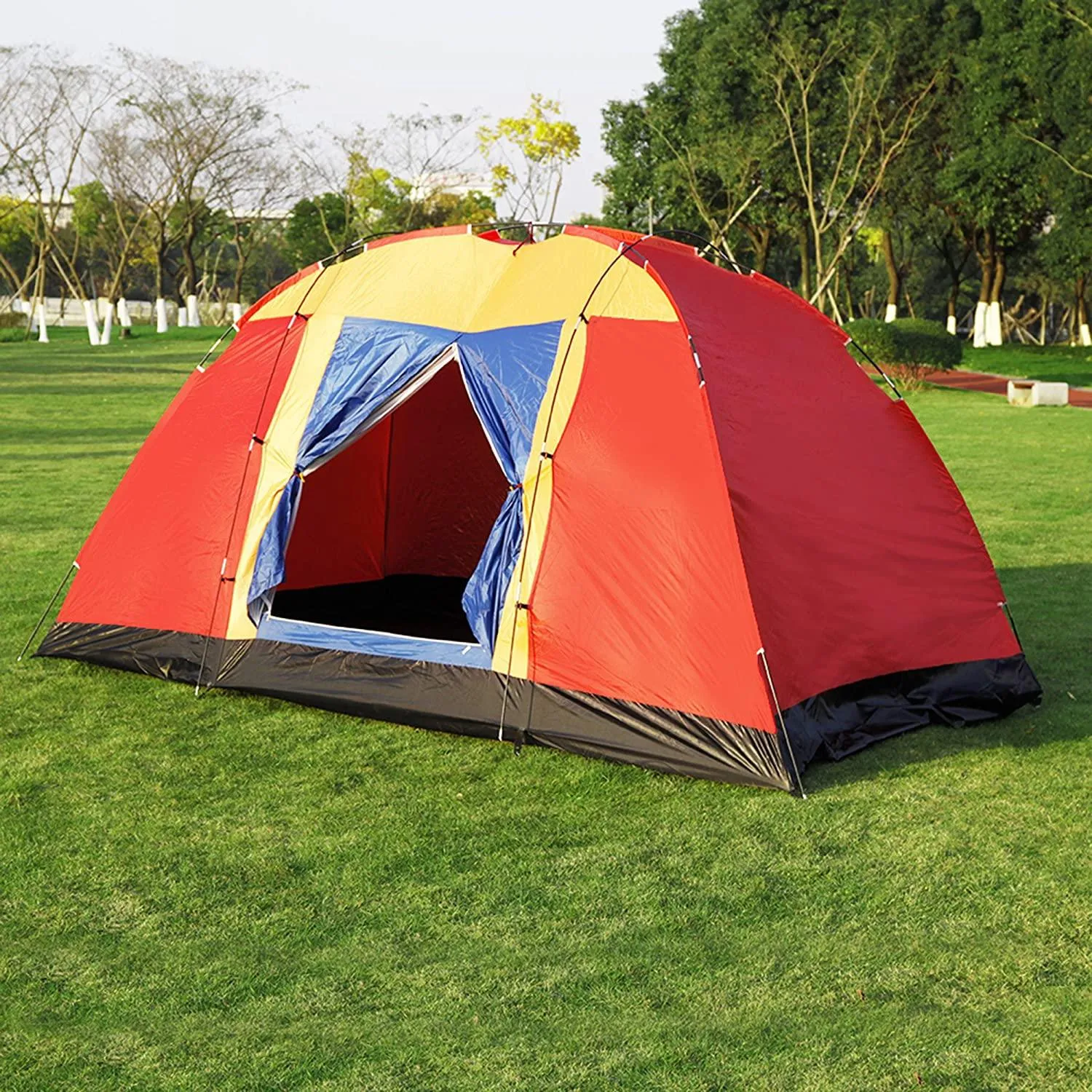 8 Person Backyard Camping Tent Waterproof Easy Setup, 12.5ft