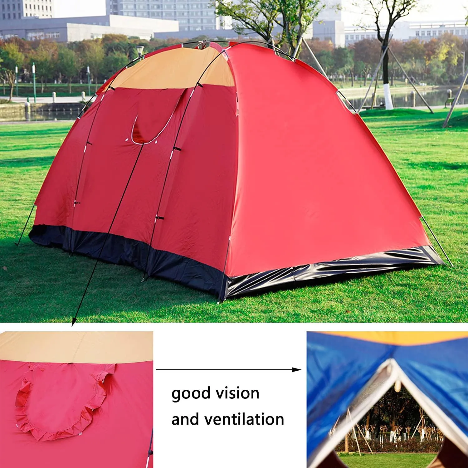 8 Person Backyard Camping Tent Waterproof Easy Setup, 12.5ft