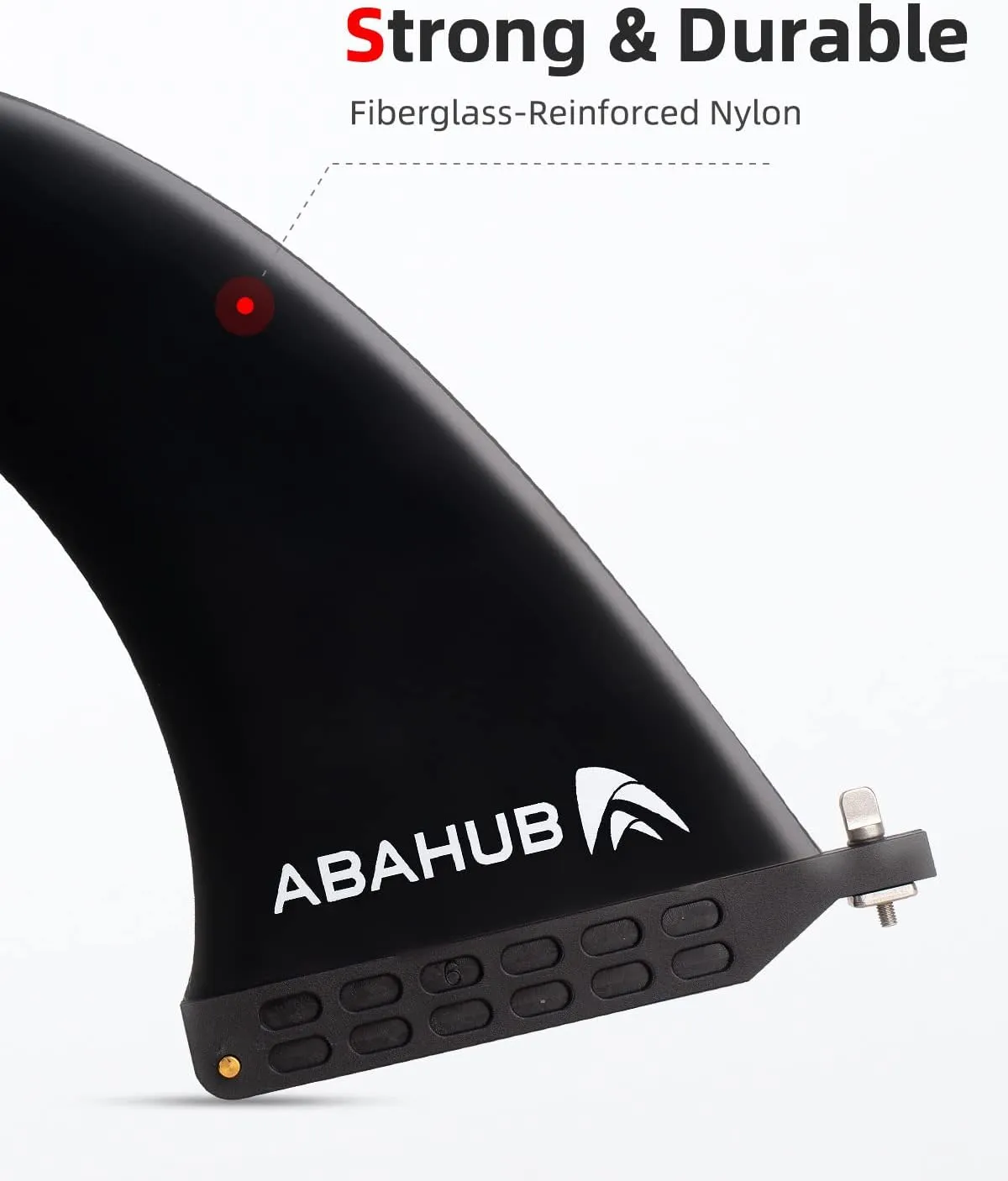 Abahub 8'' SUP Single Center Fin with 1 No Tool Fin Screw, Fiberglass Reinforeced 8 inch SUP Replacement Fins for Surfboard, Stand-up Paddle Board, Longboard, Black/Blue/White