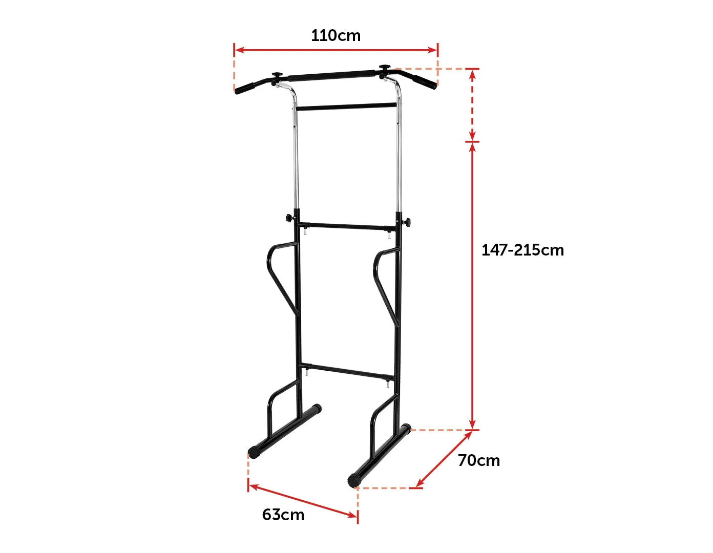 Adjustable Multi-Level Power Tower Dip Pull Up Station