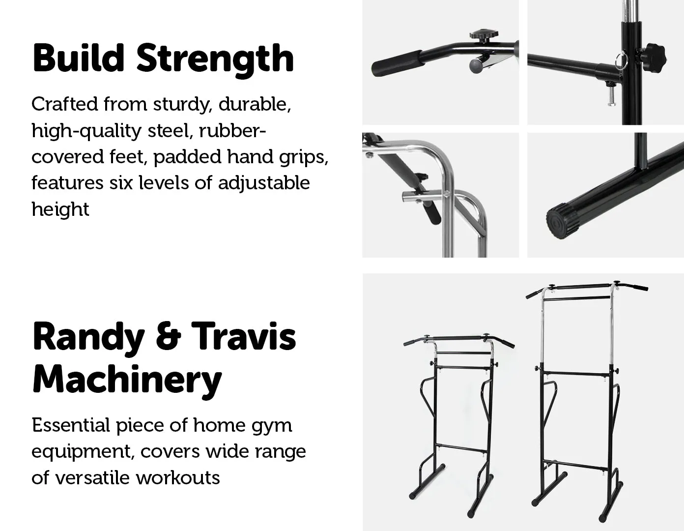 Adjustable Multi-Level Power Tower Dip Pull Up Station