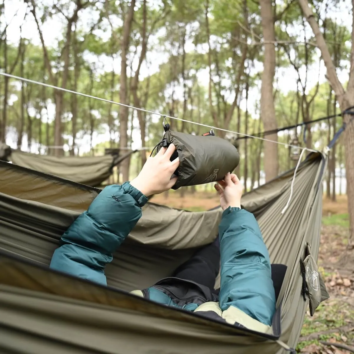 Camping Stuff Sack and Hammock Ridgeline Organizer