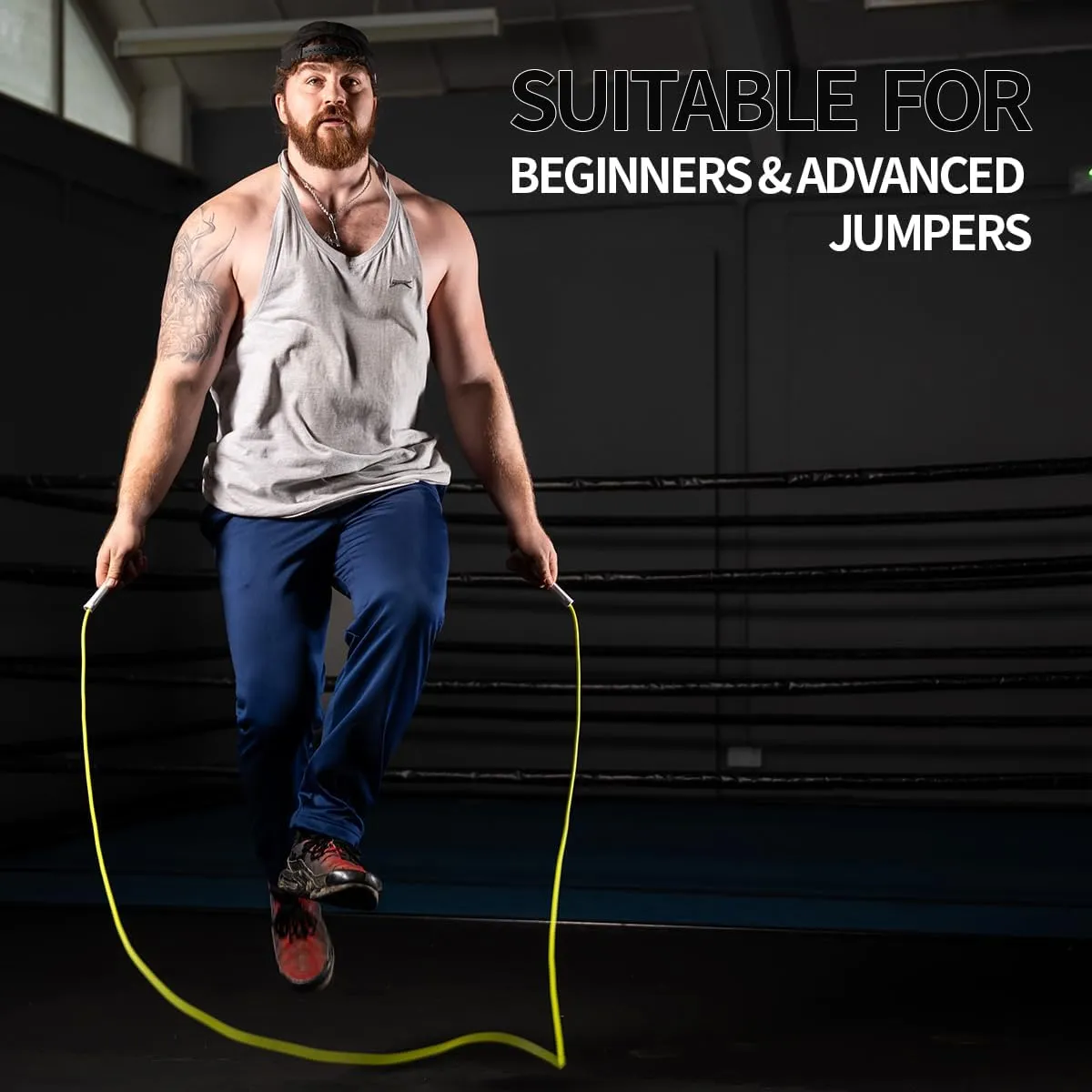 Hererope 6MM PVC Jump Rope for Men & Women Fitness, Speed, Tricks, Cardio Training, Boxing Jump Rope with Unbreakable Handles and Non-Kinking Skipping Rope, Adjustable Jumprope for Indoor Outdoor