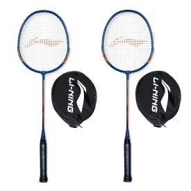 Li-Ning XP 303 PRO Strung Badminton Racket - Navy/Red (Set of 2)