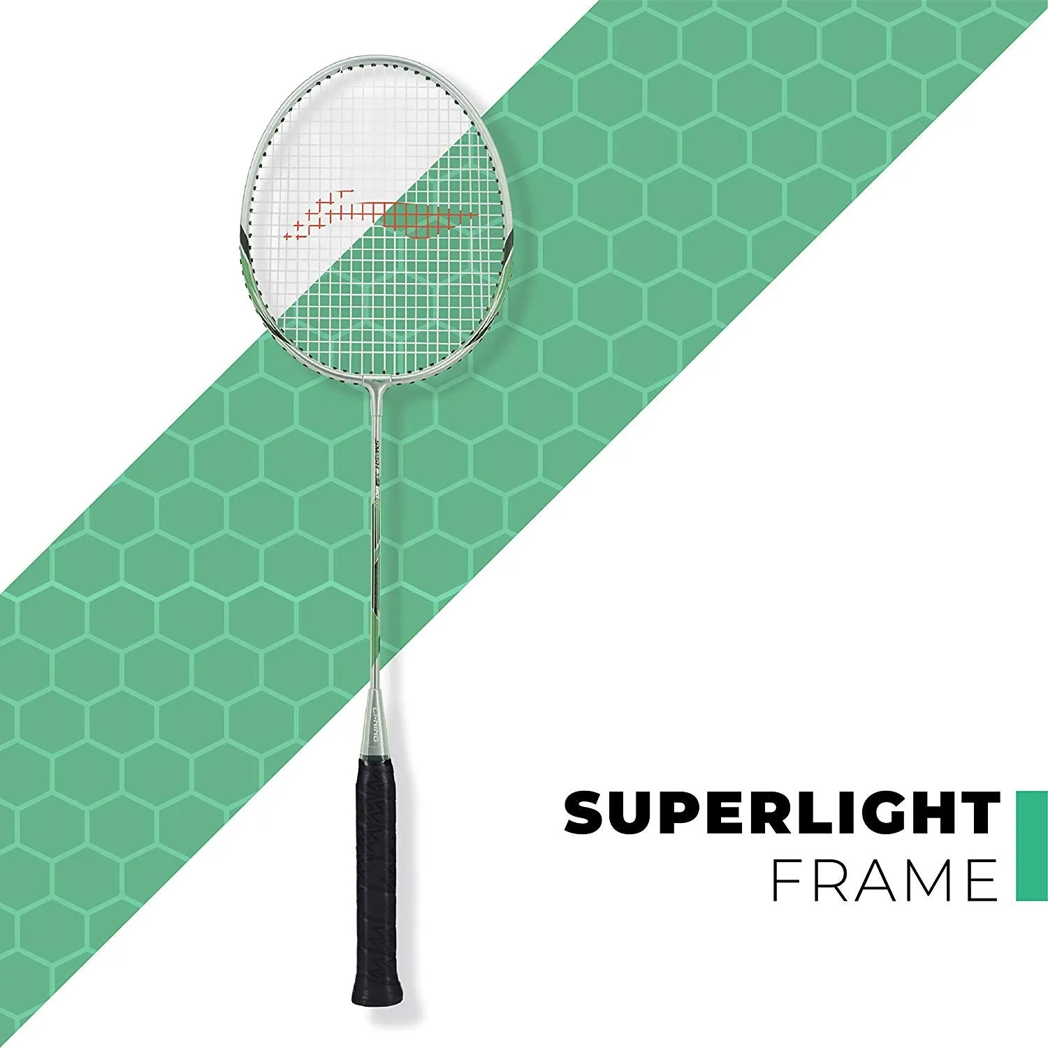 Li-Ning XP-80-IV Aluminum Badminton Racquet, Set of 2 (Grey/Blue)