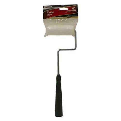 Master Painter 60180TV 4" Inch High Density Foam Mini Paint Roller Cover With 12" Zinc Plated Frame - Quantity of 12