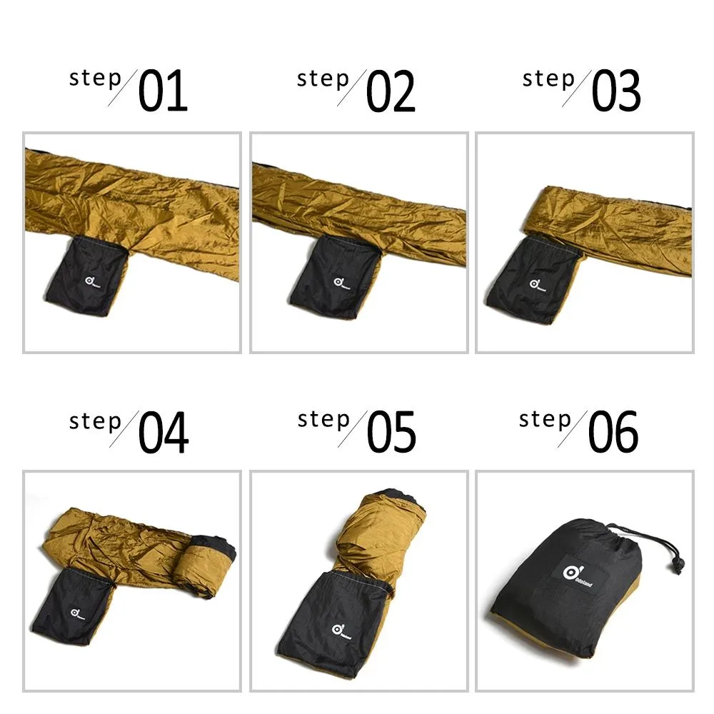 Odoland Lightweight Portable Nylon Camping Hammock and Steel Carabiners