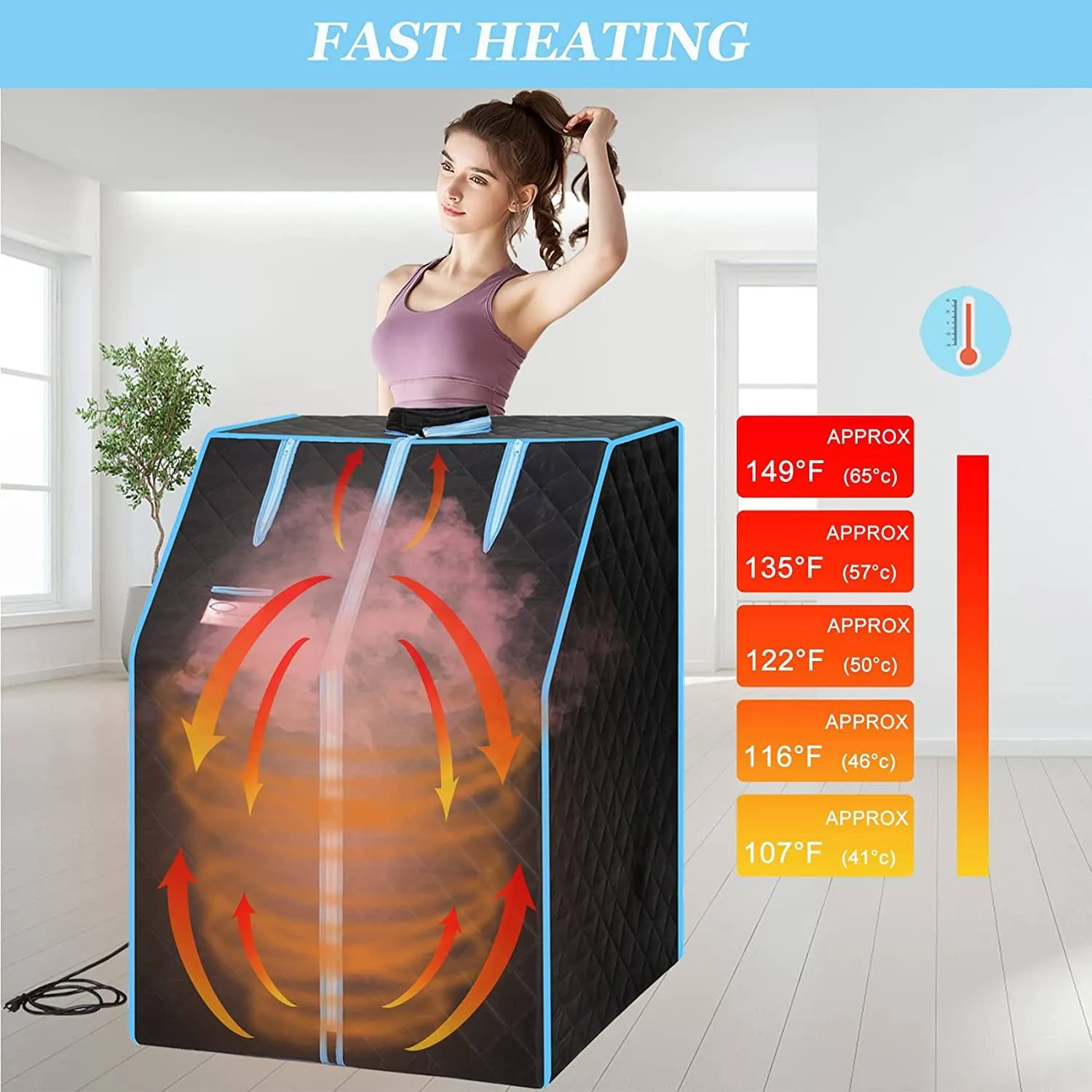 One Person Portable Full Body Sauna Tent SPA Set for Home