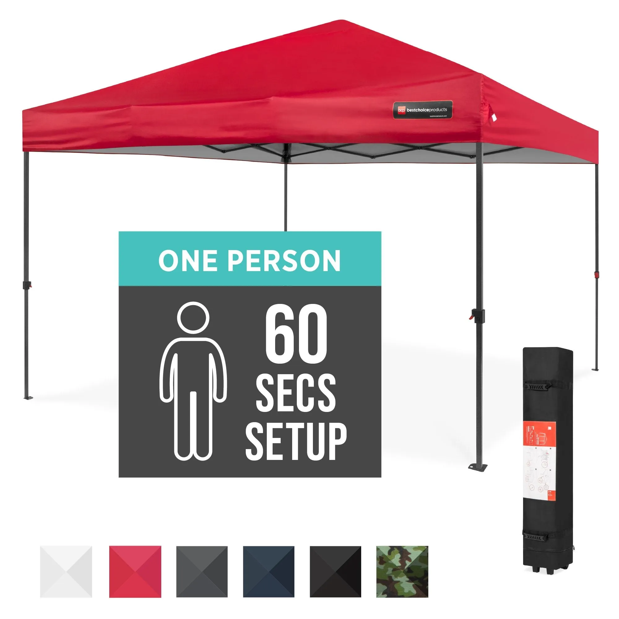 One-Person Setup Instant Pop Up Canopy w/ Wheeled Bag