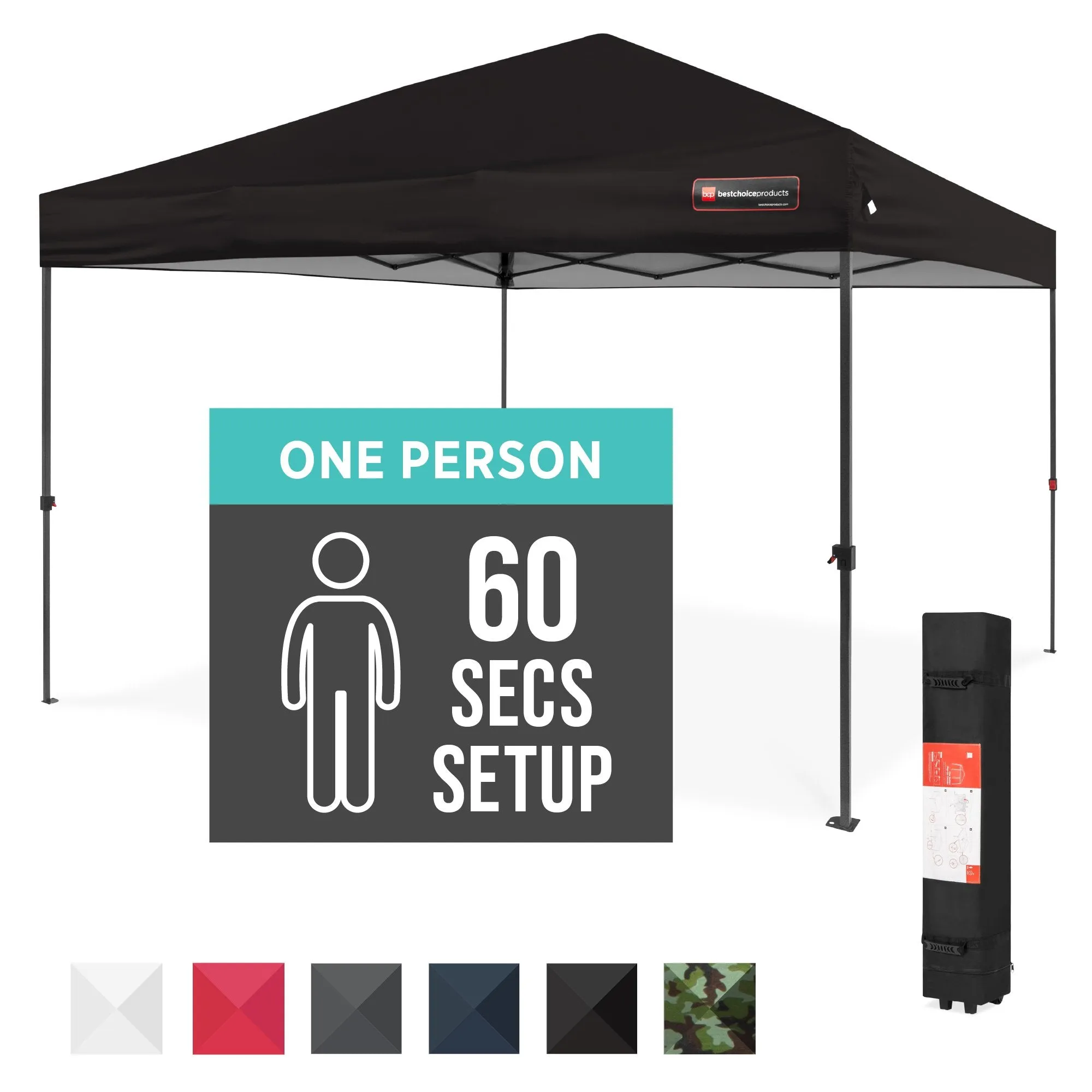One-Person Setup Instant Pop Up Canopy w/ Wheeled Bag