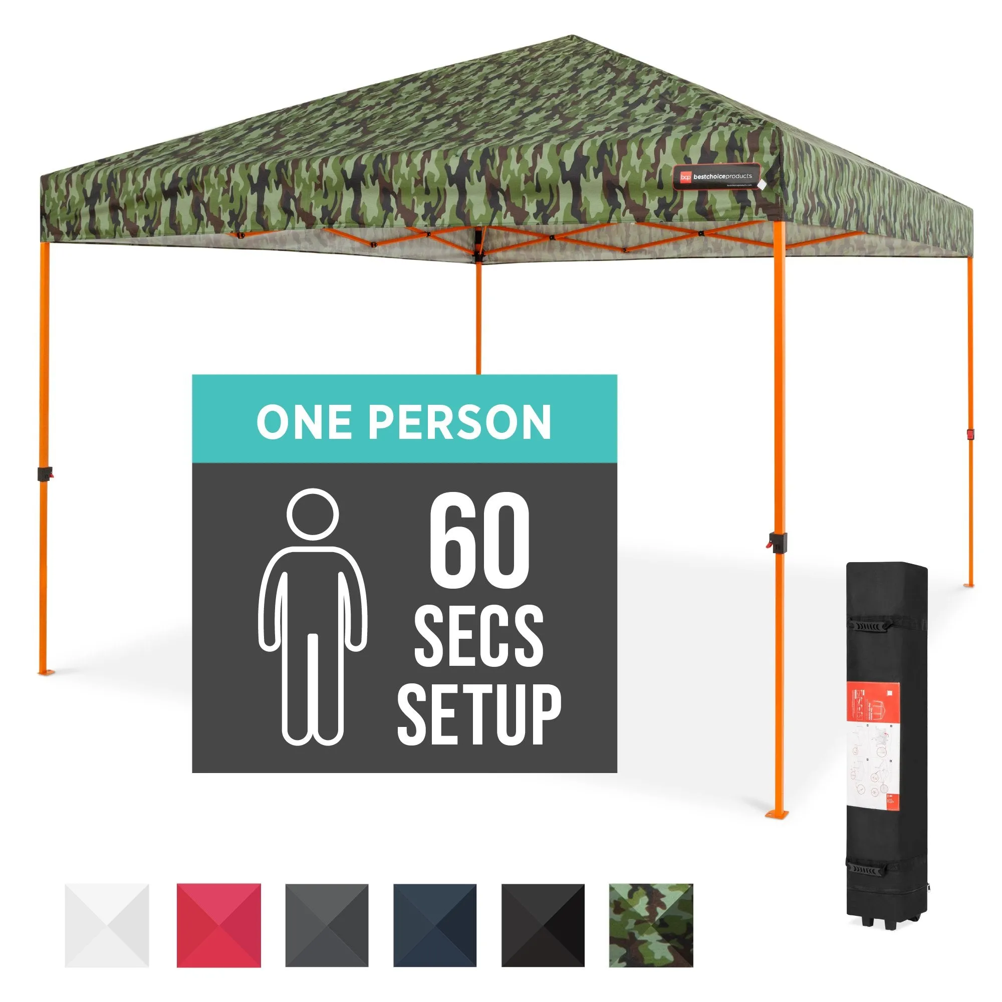 One-Person Setup Instant Pop Up Canopy w/ Wheeled Bag