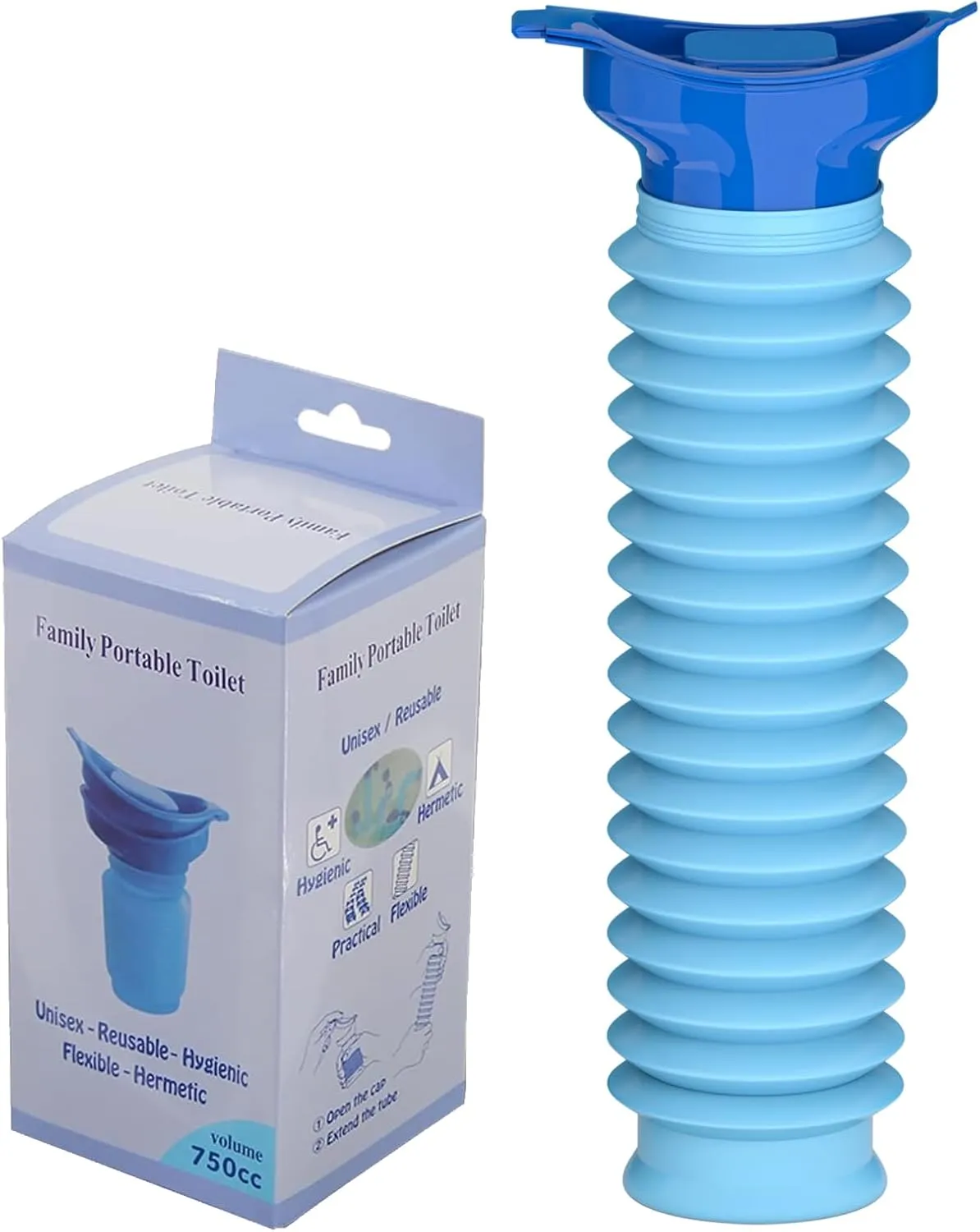 Pee Bottles for Men, Adjustable Emergency Urinal 750ml, Car Pee Bottle for Men and Women, Portable Toilet for Car, Shrinkable Personal Mobile Toilet,Urine Bottle, Travelling, Traffic Jams & Hiking