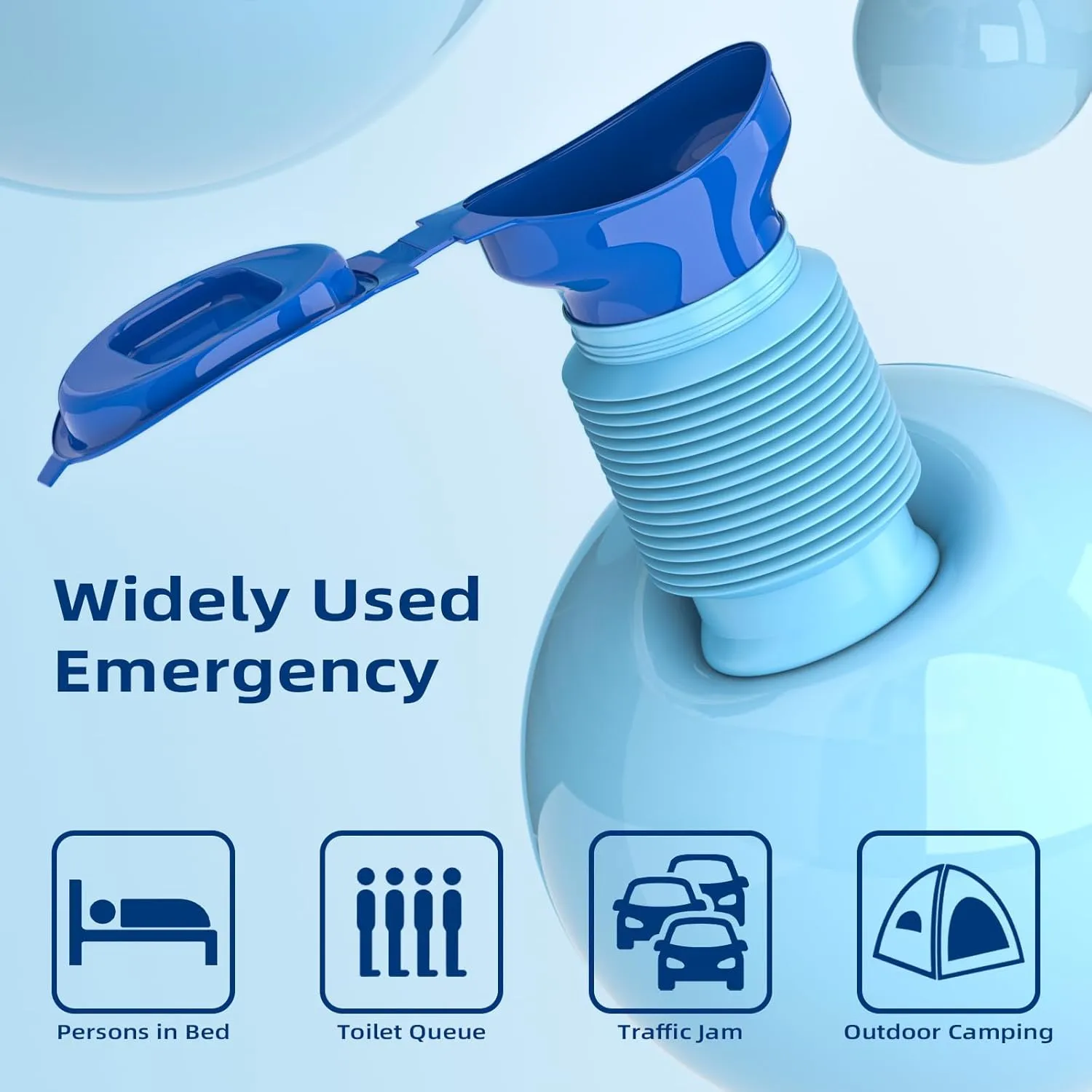 Pee Bottles for Men, Adjustable Emergency Urinal 750ml, Car Pee Bottle for Men and Women, Portable Toilet for Car, Shrinkable Personal Mobile Toilet,Urine Bottle, Travelling, Traffic Jams & Hiking