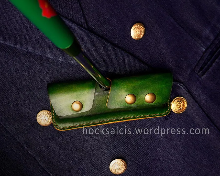 Personalized custom leather golf blade putter club head covers green
