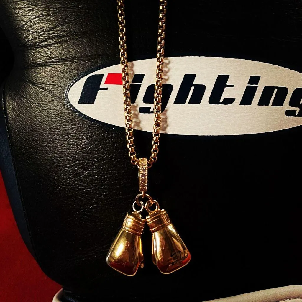 Powerful Boxing Glove Necklace - 24" Cable Chain
