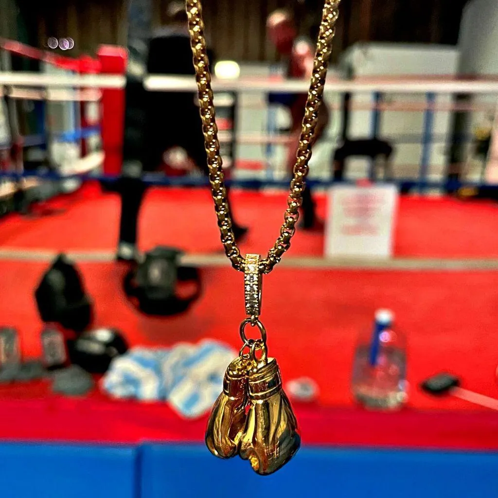 Powerful Boxing Glove Necklace - 24" Cable Chain