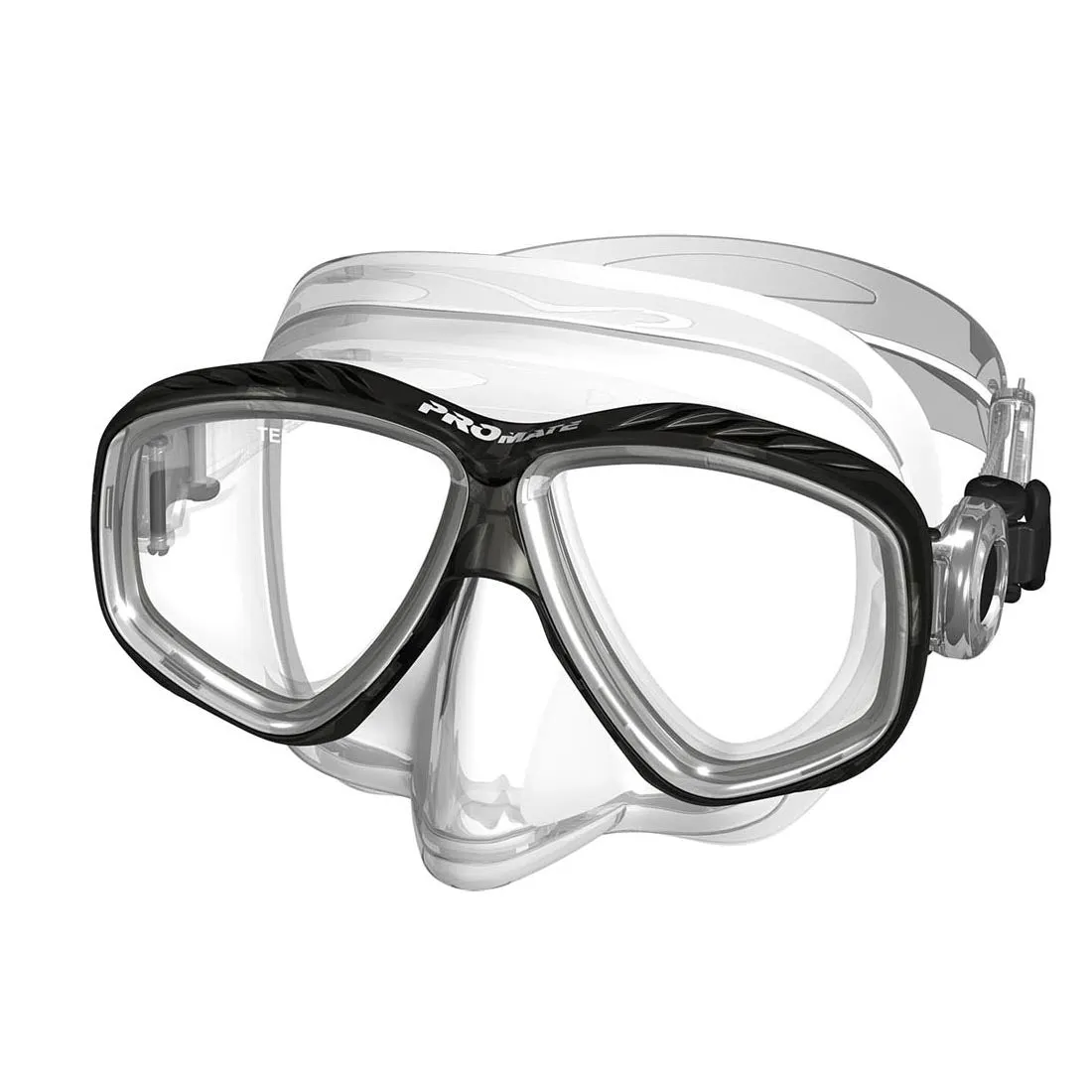 Promate 2 Lens Pro Slender Scuba Diving Mask with Nose Purge - Optional Prescription Lens