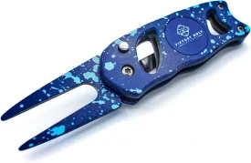 Switch Blade Style Precision Divot Tool  Chaos Edition - Compact & Lightweight - Foldable - Pop-Out Spring Action - Color Matched Magnetic Ball Marker
