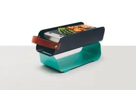 Una Portable Table Top Charcoal Grill, Mint Turquoise, 17" x 6.6" x 4.2"