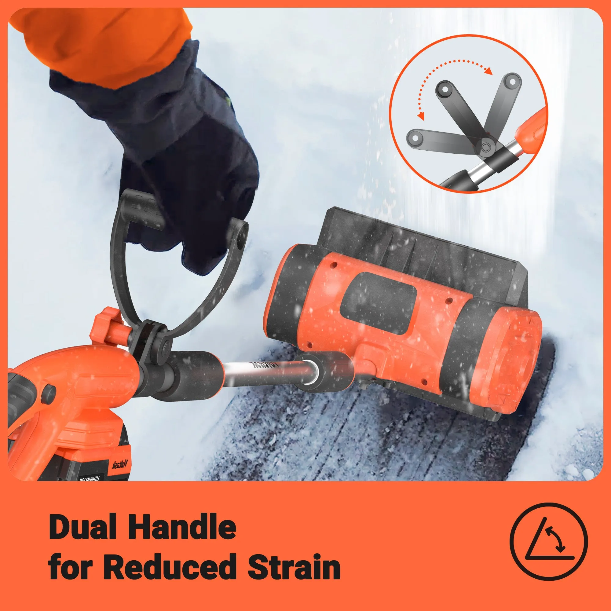 VOLTASK Cordless Snow Shovel  24V | 11-Inch | 4-Ah Cordless Snow Blower, Battery Snow Blower with Adjustable Front Handle (4-Ah Battery & Quick Charger Included)