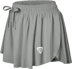 Wsirmet Flowy Shorts for Women Butterfly Shorts 2 in 1 Athletic Workout Gym Biker Running Shorts with Pockets